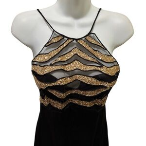 VTG Blondie & Evening Debbie Harry Vampire Trashy Sequined Halter Maxi Dress 5/6